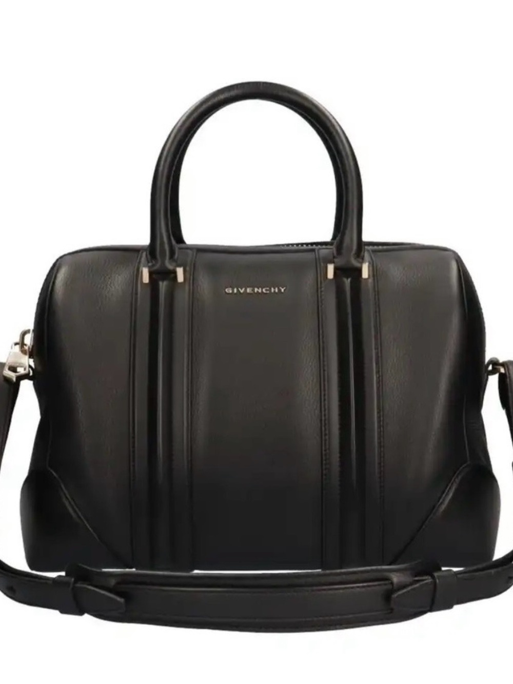 Givenchy Lucrezia Black Leather Top-Handle Satchel with Detachable Strap